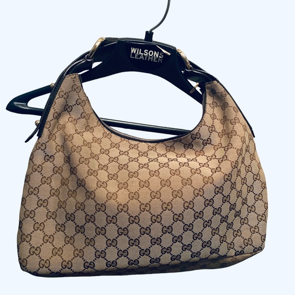 Gucci Hobo monogram,100% authentic,canvass,made in Italy,gold tone - Picture 12 of 13